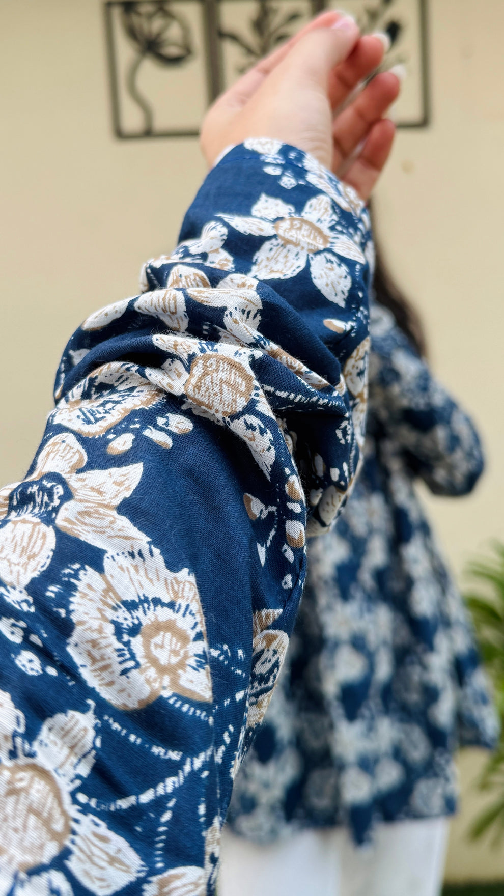 Cotton Flared Floral Print Aliacut Peplum Top